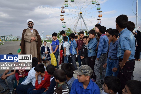 اردوی قرآن آموزان دارالقرآن بسیج در محل شهربازی اهر برگزار شد